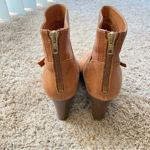 J. Crew cognac leather ankle wedge booties - Picture 5 of 9